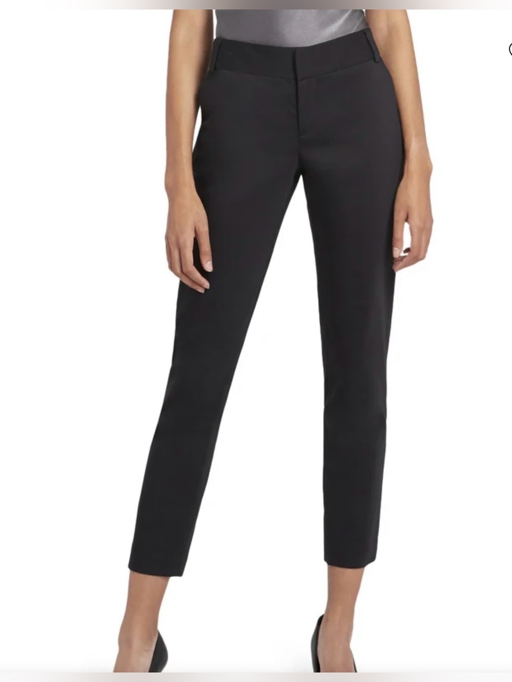 Alice + Olivia Pants Women 4 Black Stacey Slim Trouser Stretch Ankle Office NWT